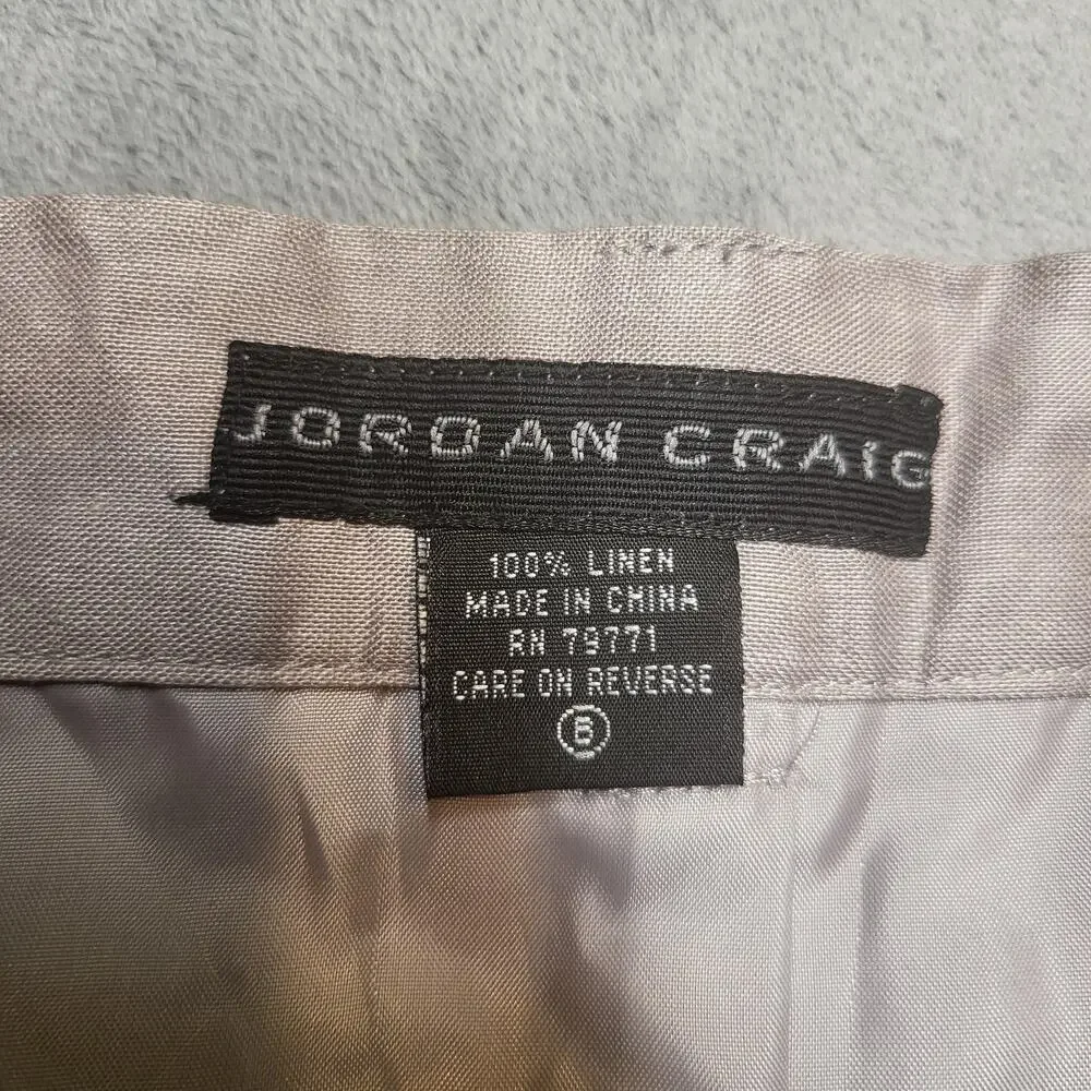 Jordan Craig Pants Mens 36x34 Beige Linen Dress Pleated Lightweight Breathable